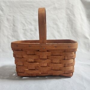 Longaberger Basket, Stationary Handle, Small Rectangular 1990